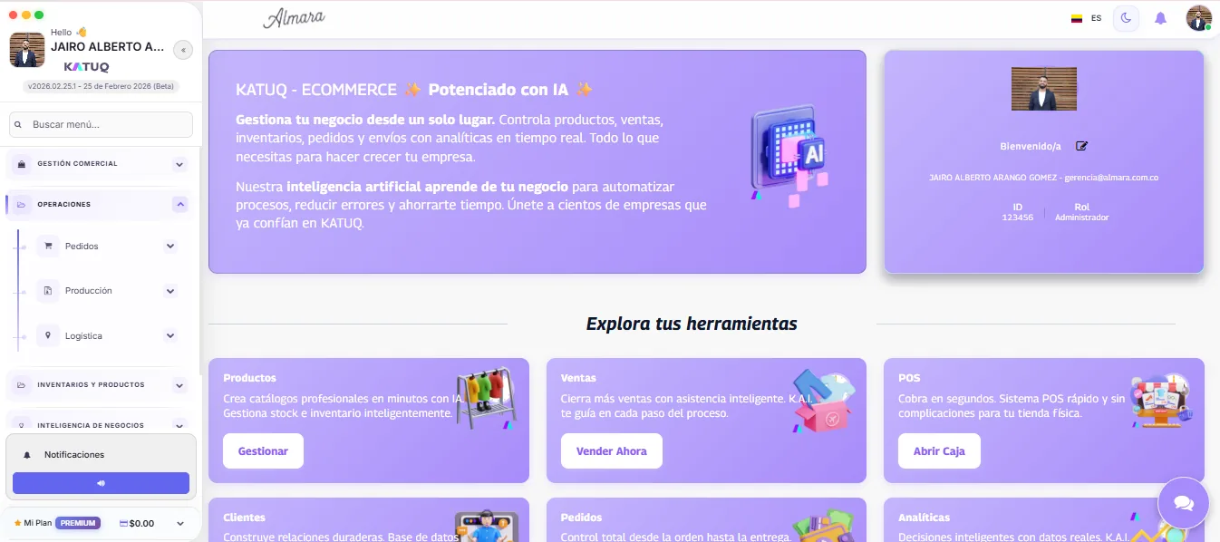 Dashboard de Katuq